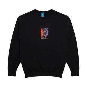 NEW FROG SKATEBOARDS men's sun and moon crewneck sweatshirt in black
